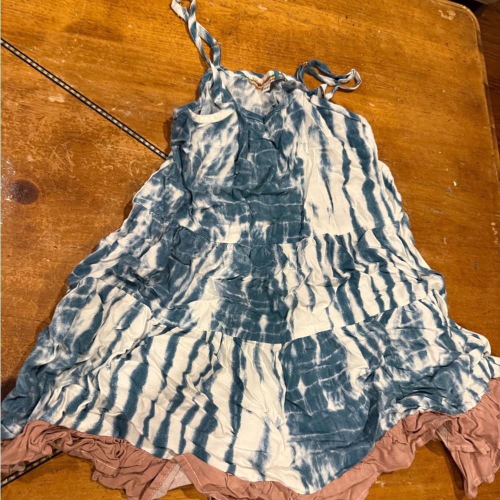 Vintage Havana Blue and White Tie-Dye Dress